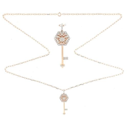 سلسال مفتاح ذهب عيار 18 مزين بالالماس