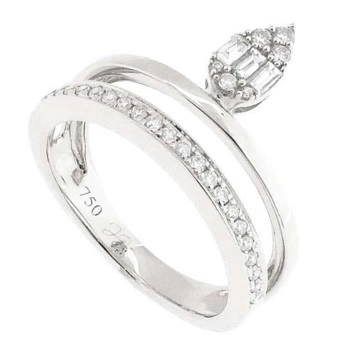 خاتم ذهب عيار 18 مزين بالألماس الأبيض