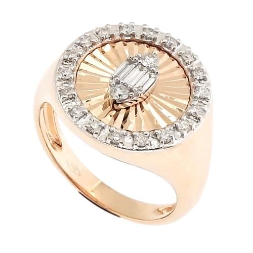 خاتم ذهب اصفر عيار 18 مزين بالألماس الابيض