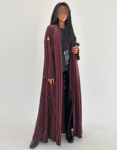 مخمل مع شيفون مخطط نص كلوش