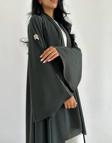 كريب اخضر ياباني عملي كلوش اكمام كلوش