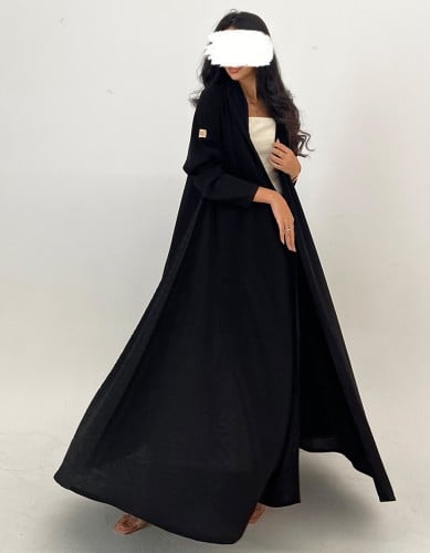 كريب أسود كلوش مع جوانب بلمعه