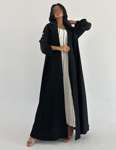 كريب قصة رسمية كلوش مع اكمام بودرة ياباني