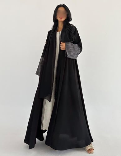 كريب خفيف كلوش اكمام لنن طبيعي خفيف