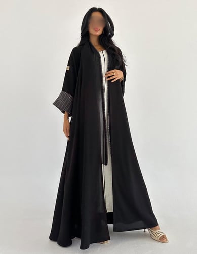 كريب خفيف كلوش اكمام لنن طبيعي خفيف