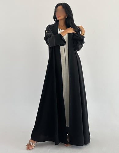 كريب قصة رسمية كلوش مع اكمام بودرة ياباني