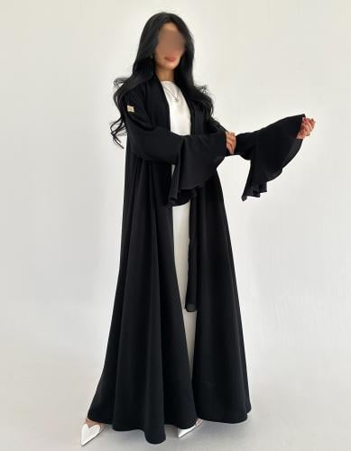 كريب خفيف عملي اكمام دائرية قصة كلوش