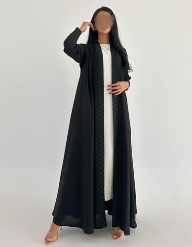 كريب صيفي مطرز اكمام سترتش كلوش عمليه