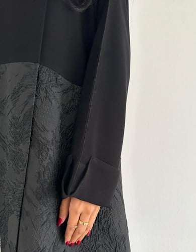 كريب ملكي اسود مع تفته جاكار كلوش