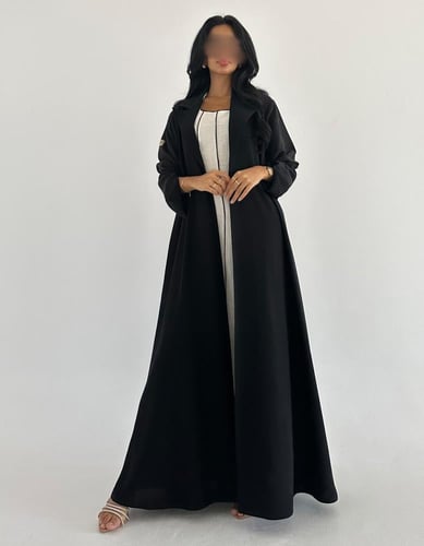 كريب قصة رسمية كلوش مع اكمام بودرة ياباني