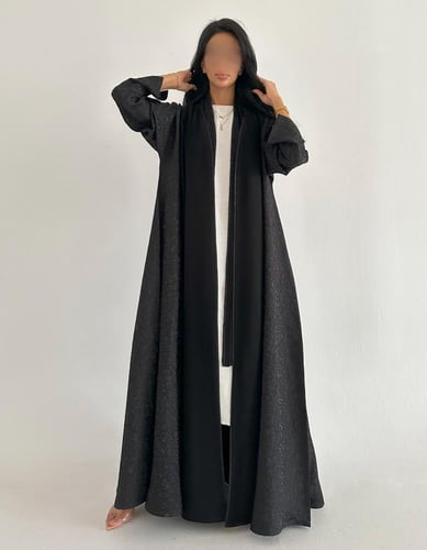 كريب اسود كلوش مع جاكار تفته كوري