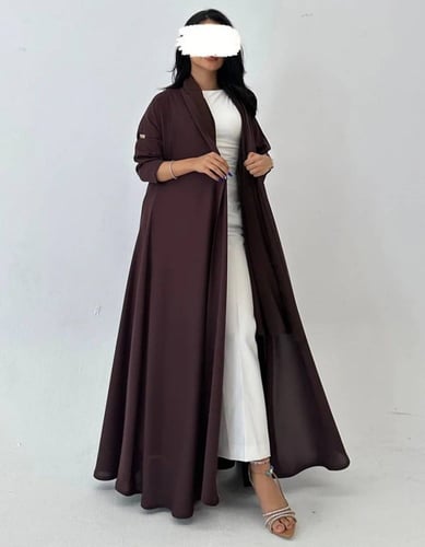 عباية كريب خفيف كلوش كسره من الخلف