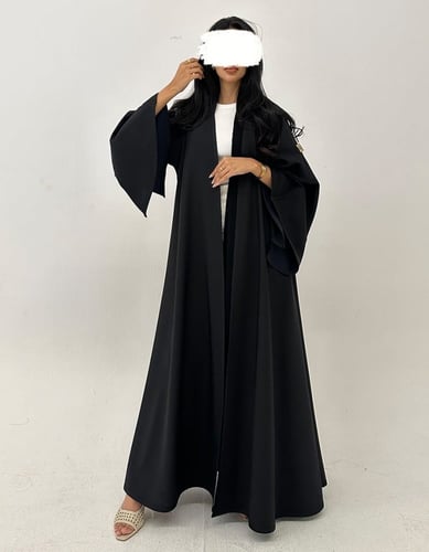 توفيس كريب كحلي وأسود قصة كلوش أكمام كلوش