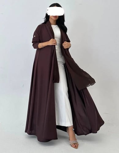 عباية كريب خفيف كلوش كسره من الخلف