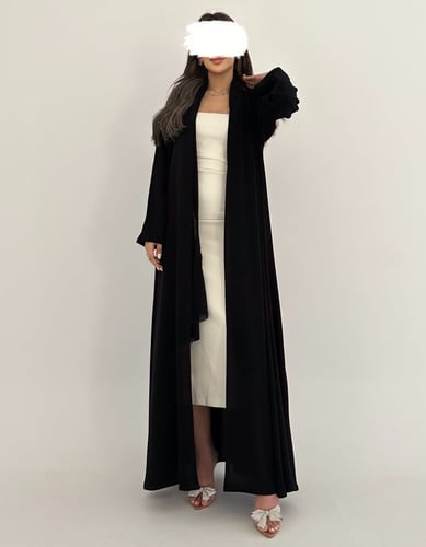 كريب ملكي كلوش مع أكمام لمعة بارزه