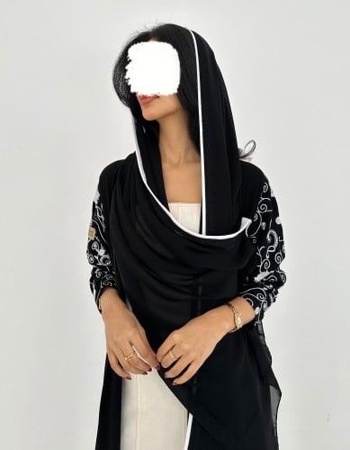 كريب عملي ملكي كلوش أكمام مطرزه