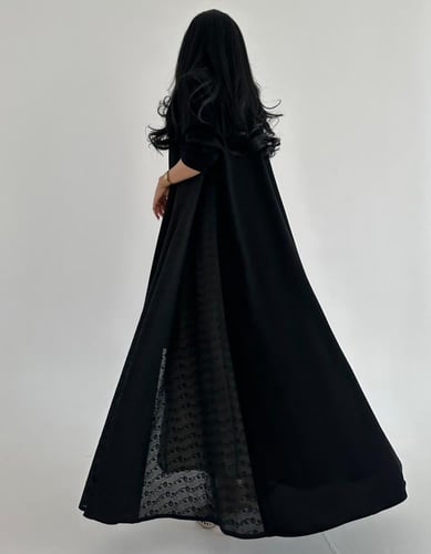 عباية كريب كلوش مع جوانب ركامه