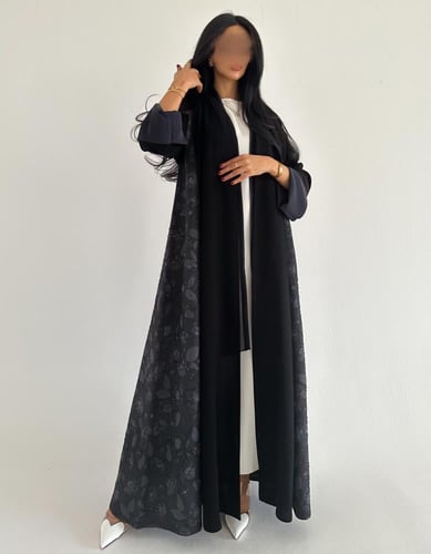 كريب ملكي اسود مع تفته جاكار كحلي