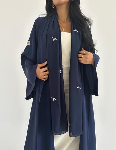 كريب بارد كلوش اكمام كلوش طرحة مطرزه