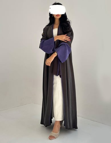 حرير بودرة ياباني نص كلوش عملي اللون بني وموف