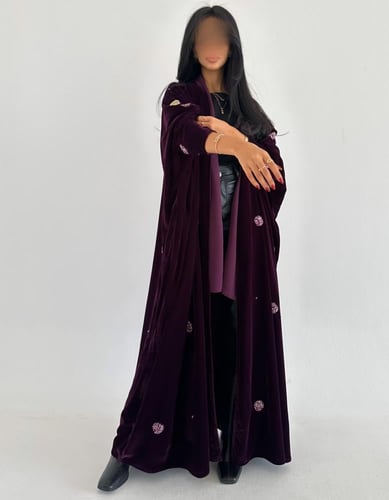 مخمل مطرز يدوي ربع بشت