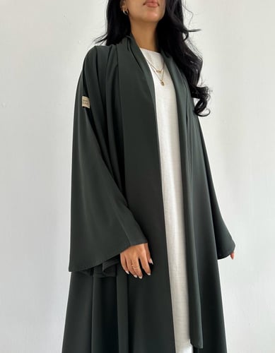 كريب اخضر ياباني عملي كلوش اكمام كلوش