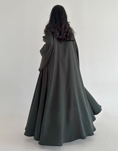 كريب اخضر ياباني عملي كلوش اكمام كلوش