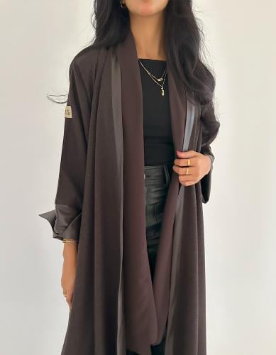 جوخ إيطالي خفيف بني مع جلد بني كلوش