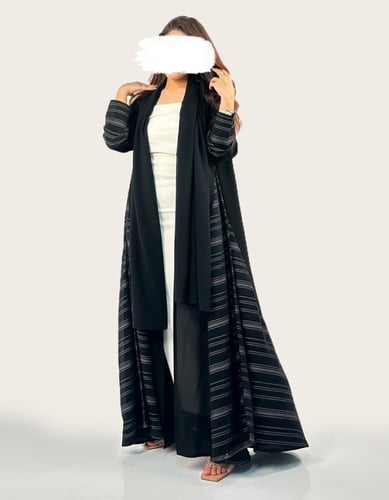 كريب ملكي كلوش مع كريب خفيف جاكار مخطط