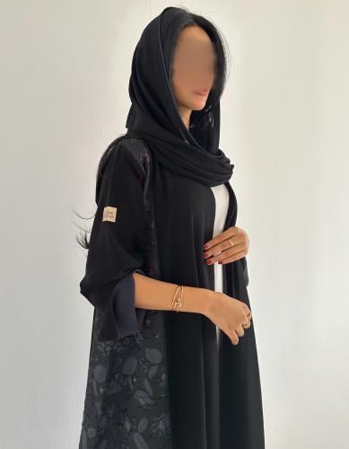 كريب ملكي اسود مع تفته جاكار كحلي