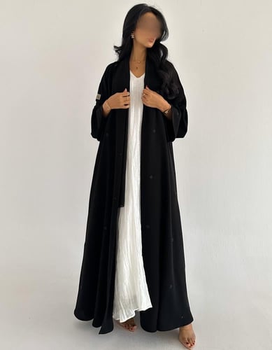 كريب تطريز زري ياباني كلوش اكمام واسعه