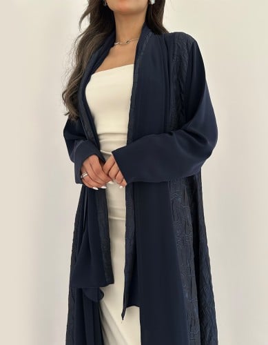 كريب كحلي خفيف مع تفته جاكار بلمعه خفيفة كلوش