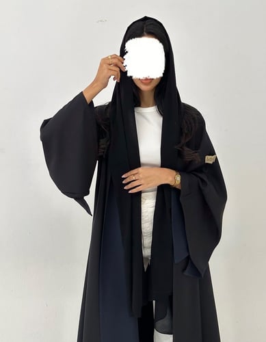 توفيس كريب كحلي وأسود قصة كلوش أكمام كلوش