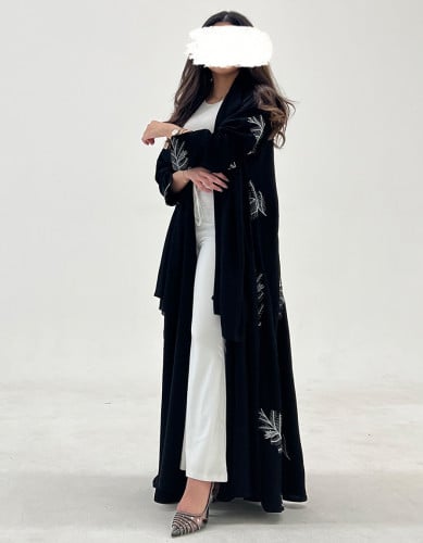 عباية كلوش شك بلمعه فضى فتحه صغيرة في الكم