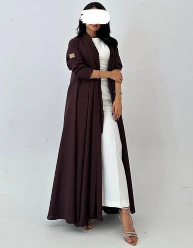 عباية كريب خفيف كلوش كسره من الخلف