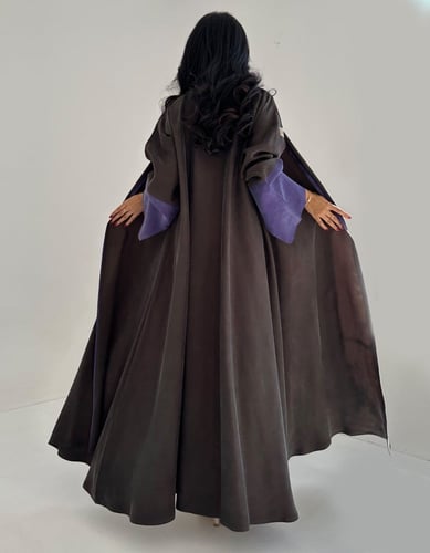 حرير بودرة ياباني نص كلوش عملي اللون بني وموف