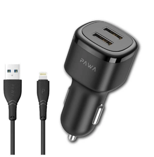 = فيش سيارة من باوا بقوة 2.4A واط مع كيبل USB - اس...