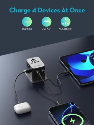 فيش سفر راف باور متعدد المداخل بقوة 25 واط بمنفذين...