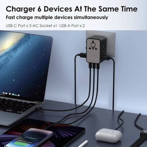 = فيش سفر راف باور بقوة 75 واط متعدد المداخل مع ثل...