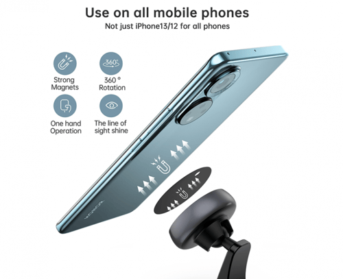 حامل جوال تشويتك مغناطيس 360 درجة - اسود