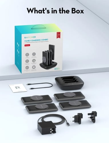 منصة راف باور 4 بطاريات بسعة 10000 ملي امبير شحن و...