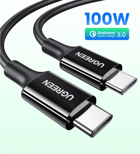 سلك شاحن يوجرين من USB-C إلى USB-C بطول 1 م وبقوة...