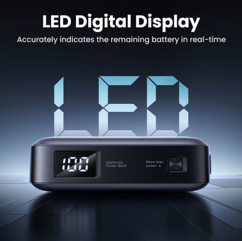 شاحن متنقل يوجرين بـUSB-C مدمج ومنفذ USB-C بسعة 50...