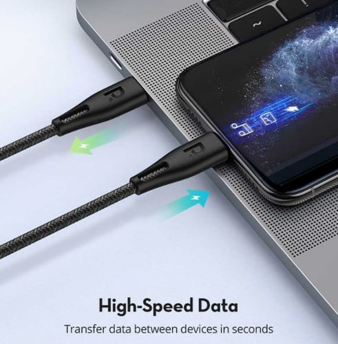 = سلك راف باور USB-C إلى لايتنينق بطول 30 سم - ذهب...