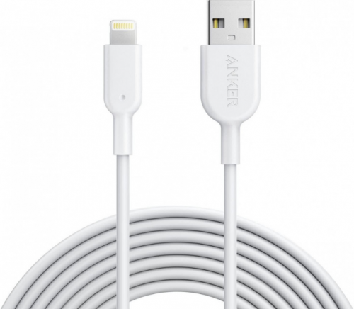 / انكر - كيبل آيفون USB بطول 3متر - ابيض