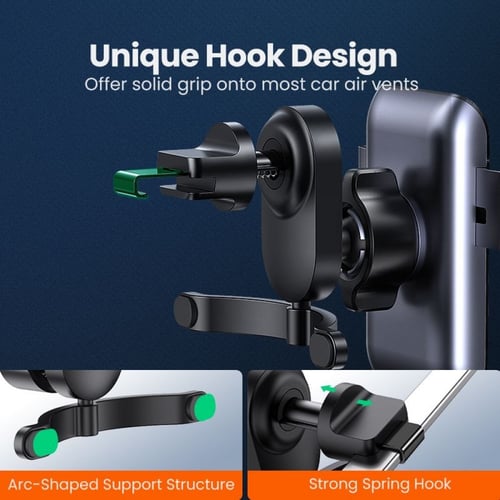 = حامل جوال يوجرين على فتحة مكيف السيارة - أسود