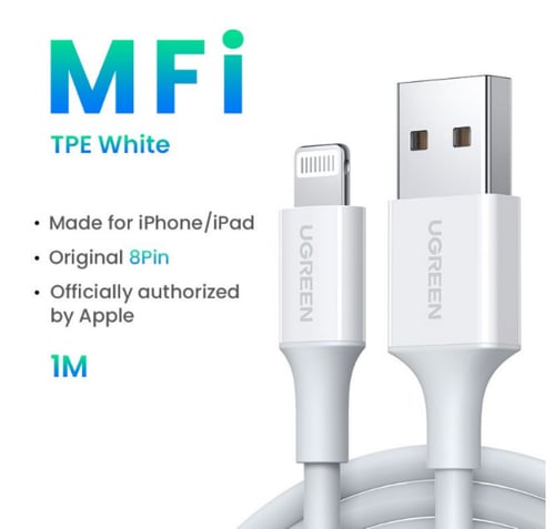 -- سلك شاحن يوجرين تايب سي إلى آيفون بطول 1 م - أب...