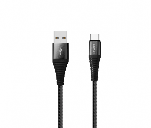 سلك شاحن ليفوري USB الى Type-C بطول 1 م نايلون - ا...
