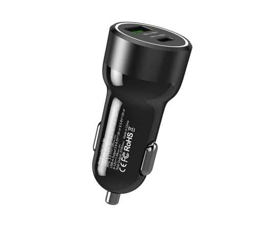 -- شاحن سيارة ليفوري 51 واط منفذ USB وPD - أسود