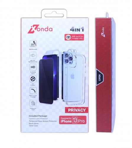 - بكج حماية زوندا 4 في 1 كفر شفاف + حماية للشاشة و...